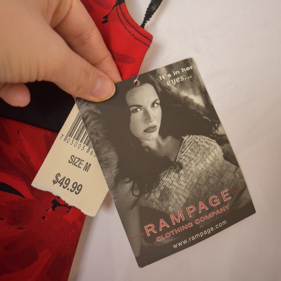 Deadstock Rampage Floral High Low Y2K Cocktail Dress - Picture 3 of 5